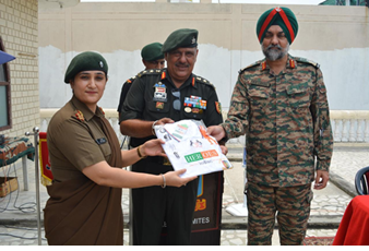 Lt. Neha Chhina with Col. MS Sachdev and Col. RS Lehal during ANO Conference at NCC Unit on 28th July, 2025
