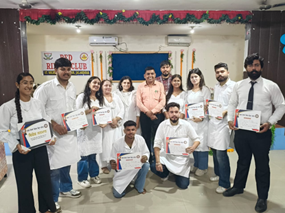 Red ribbon volunteers won 1st prize in naukkad natak organised by youth service dept. Punjab on12/9/2025